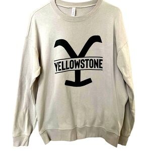 YELLOWSTONE Y Women’s Sweatshirt Size Medium M Neutral Soft Beige Color